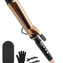 ORYNNE Titanium 2 Inch Curling Iron，Extra-Long Barrel for Long Hair, Curling Iron 2 Inch with Dual PTC Heater, 12 Heat Settings Big Barrel Curling Irons, 60 Mins Auto-Off & Dual Voltage