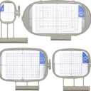 New brothread Embroidery Machine Hoop 4 in 1 Set (SA437+SA438+SA439+SA441) Compatible with Brother Innovis NQ3600D/3500D NQ1700E/1600E/1400E VE2200 4000D 1500D V7 V5 V3 BabyLock Ellegante/Aventura