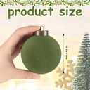 30Pcs Velvet Christmas Balls Bulk Flocked Christmas Tree Ball Ornament Plastic Balls Xmas Decorative Hanging Ornaments Xmas Tree Decoration(2.36 Inch,Green, Brown, Beige)