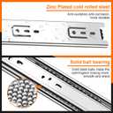 16 inch Drawer Slides 4 Pairs (8pcs) 3 fold Full Extension Side Mount Cabinet Drawer Glides 16" Silver Cabinet Rails for Dresser, Cabinet, Kitchen,Trash Can, Wardrobe 100 LB Capacity