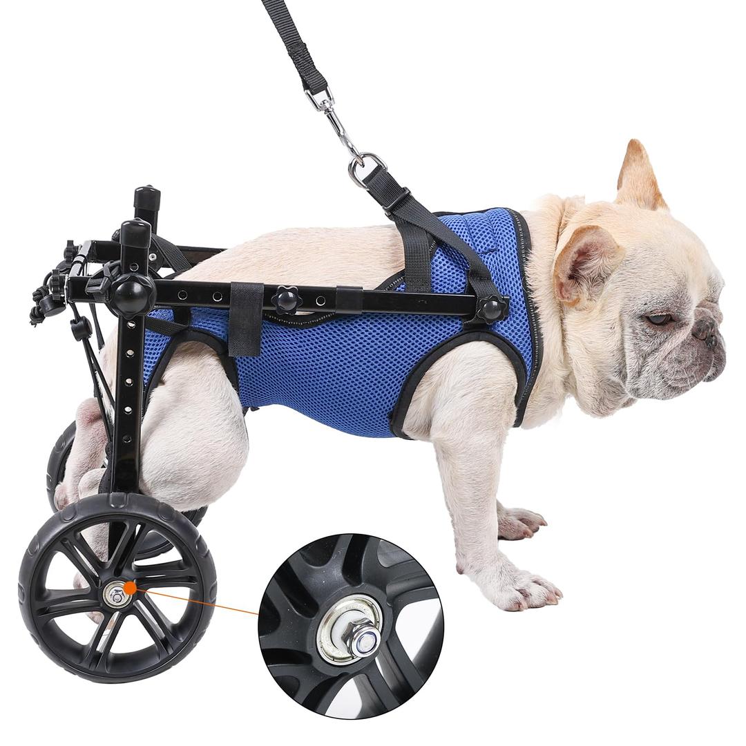 Dog Wheelchair for Back Legs - Lightweight Portable Wheelchair with Reflective Stripes, Adjustable Pet Wheelchair Cart for Senior, Arthritis, Paralyzed, Injured, or Disabled Dogs (Medium, Blue)