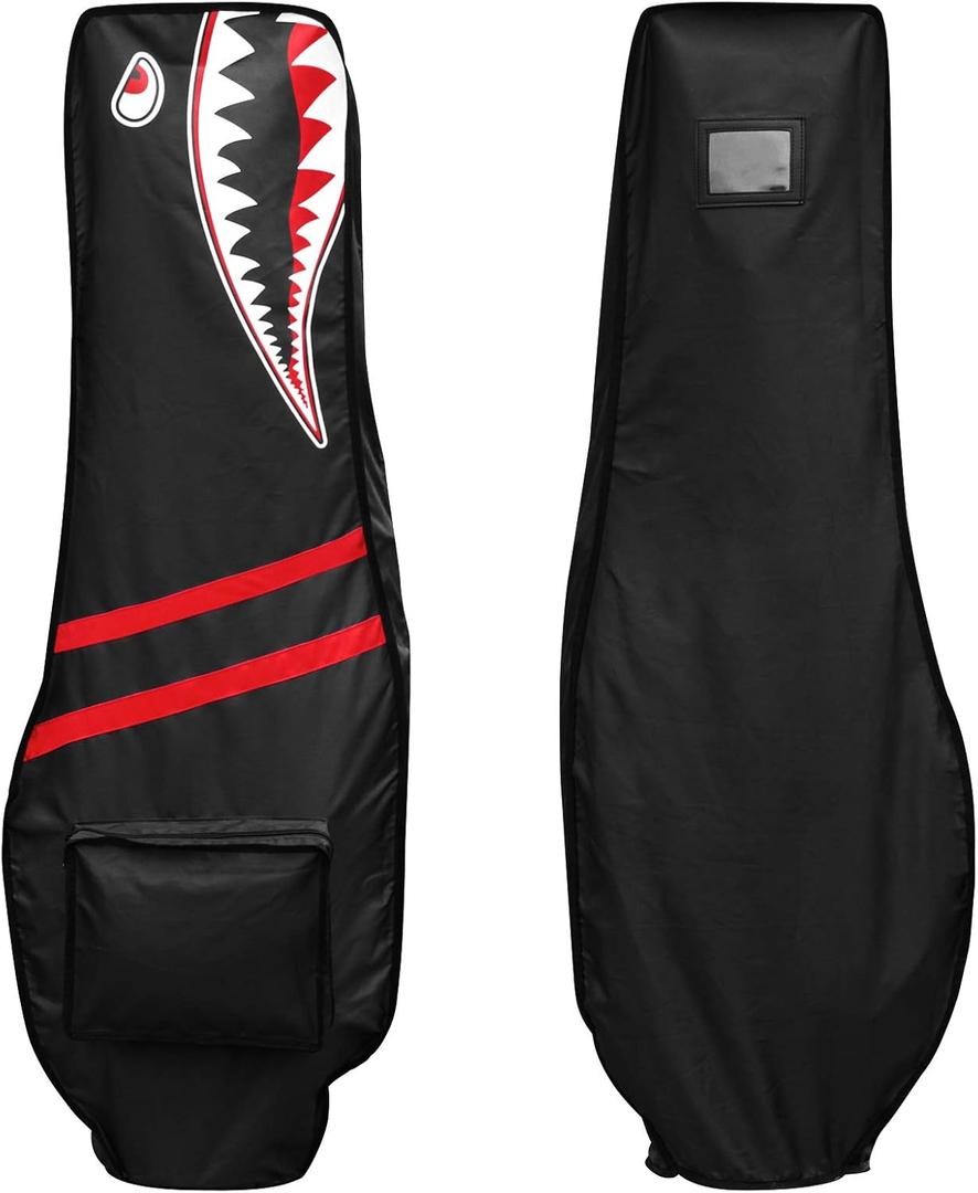 Golf Bag Rain Covers Golf Rain Bag Dustproof Waterproof Foldable Golf Protection Accessories Multi Color with Shark Design (Black)
