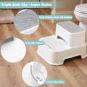 2 Step Toddler Step Stool, Non-Slip Multifunctional Kids Step Stool for Bathroom Sink & Toilet Potty Training,Supports Up to 220 lbs (2 Packs, White)