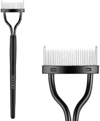 Docolor Eyelash Comb Eyelash Separator tool Mascara Applicator Eyelash brush Lash Separator Tool Comb Arc Designed Cosmetic Brushes Tool, With Comb Cover (Black)