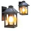 2 Pack Solar Wall Lanterns Outdoor with 3 Modes, Dusk to Dawn Motion Sensor LED Sconce Lights IP65 Waterproof, Exterior Front Porch Security Lamps Wall Mount Patio Fence Garage Decorative