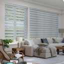 Yoolax Motorized Blinds with Remote, Electric Zebra Blinds for Indoor Windows, Room Darkening Smart Shades with Voice Control, Compatible with Alexa Google Home, APP Control, 38" W x 72" H, Grey
