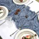 8 Pack Dusty Blue Cheesecloth Table Runner 10Ft Spring Gauze Cheese Cloth Table Runner 120 Inch Boho Sheer Rustic Fabric for Home Decor Bridal Baby Shower Wedding Decoration