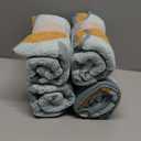 Pidada Hand Towels Set of 4 Floral Pattern 100% Cotton Absorbent Soft Decorative Towel for Bathroom 13.4 x 29.1 inch (Aqua Blue)