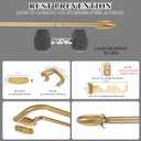 Double Curtain Rods Warm Gold,Room Darkening Drapery Rod for 28-48 Inches,Adjustable 3/4 Inches Front and 5/8 Inches Back Quality Metal Rod for Window,Wrap Around Design