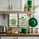 Artoid Mode Flower Basket Clover Shamrock St.Patrick's Day Kitchen Dish Towels, 18x26 Inch Farmhouse Holiday Decoration Spring Cleaning Set of 2