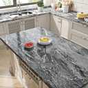 Livelynine 36 X197 Inch Extra Wide Glossy Marble Countertop Peel and Stick Wallpaper Waterproof Contact Paper for Countertops Self Adhesive Counter Covers Kitchen Vinyl Wrap Table Top Laminate Sheets