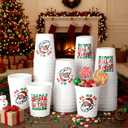 48 Pcs Friendsmas Christmas Party Supplies There's Some Ho Ho in This House 16oz Plastic Cups Funny Christmas Party Decorations Santa Disposable Cup for Holiday Reusable Drinking Supplies