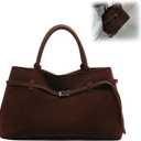 Faux Suede Bags for Women Slouchy Hobo Bag Large Suede Tote Bag Bucket Handbag Retro Purse Vintage Shoulder Satchel Bag
