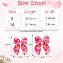 Valentine's Day Dog Collar with Bow Red and Pink Heart Printed Adjustable for Large Dogs, Durable Metal Buckle