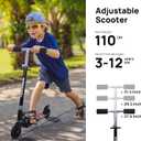 Scooter Toys for Kids Ages 6-12/3-5, Christmas Birthday Gifts for Girls Boys, Easy Folding Kids Scooter with 3 Levels Adjustable Handlebar