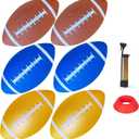 6 Pack 8.3" Inflatable Footballs with Pump and Kicking Tee,Rubber Junior Soft Small Toddler and Mini Footballs, Playground Balls for Kids