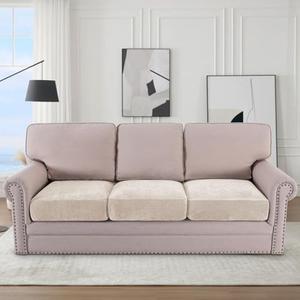 H.VERSAILTEX Stretch Chenille Couch Cushion Cover Soft Sofa Covers Individual Seat Couch Slipcover Sets Furniture Protector Seat Cushion Sofa Cover (1 Piece Sofa Cushion Covers, Beige)