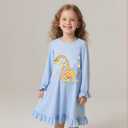 DDSOL Toddler Little Girl Nightgown Kid Long Sleeve Sleepwear Fall Nightie Sleepshirt Nightdress Pajamas Clothes 6T
