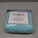 ETDIFFE Turquoise Pom Duvet Cover Queen Size - 3 Piece Aqua Boho Bohemian Farmhouse Microfiber Comforter Cover Set - Soft and Lightweight Quilt Cover, Solid Teal Pompom