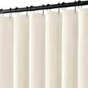 MIULEE Linen Shower Curtain with 12 Metal Hooks Modern Heavy Duty Washable Fabric Curtain Set Waterproof Thick Cloth Shower Curtains for Bathroom Bathtub Washable, W72*L72, Ivory