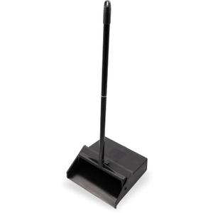 SPARTA Plastic Dust Pan, Upright Pan With 2 Piece Handle For Cleaning, 11 X 12 X 3.5 Inches, Black