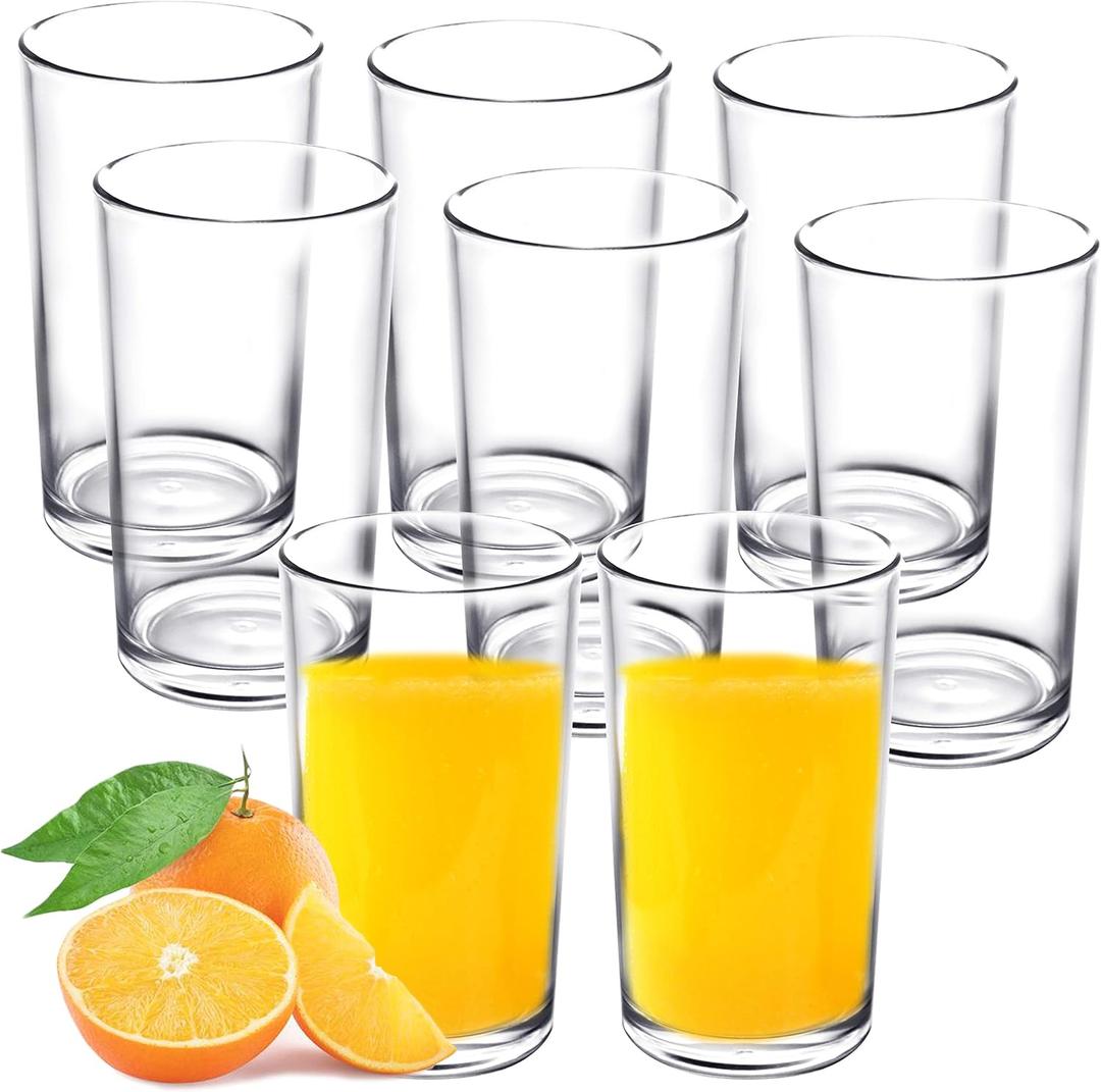 Youngever 9 Pack 9-ounce Plastic Drinking Tumblers, Unbreakable Glasses, Reusable Plastic Cups, Drinking Glasses - NO BPA | Top-rack Dishwasher Safe