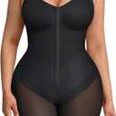 FeelinGirl Fajas Colombianas Moldeadoras Shapewear Tummy Control Postpartum Butt Lifting Body Shaper with Zipper Crotch (Black, M)