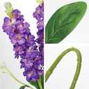 5pcs Delphinium Artificial Flower Silk UV Resistant Flowers, 25.5" Long Stem Fake Purple Flowers for Tall Vase, UV Protected Faux Floral Arrangements for DIY Bouquets Centerpieces Home Wedding Decor