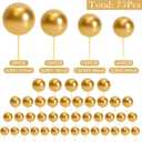75 Pieces Gold Cake Balls Topper Decorations Foam Cupcake Topper Mini Balloon Cake Topper Balls Cake Picks for Cake Deco Birthday Party Wedding