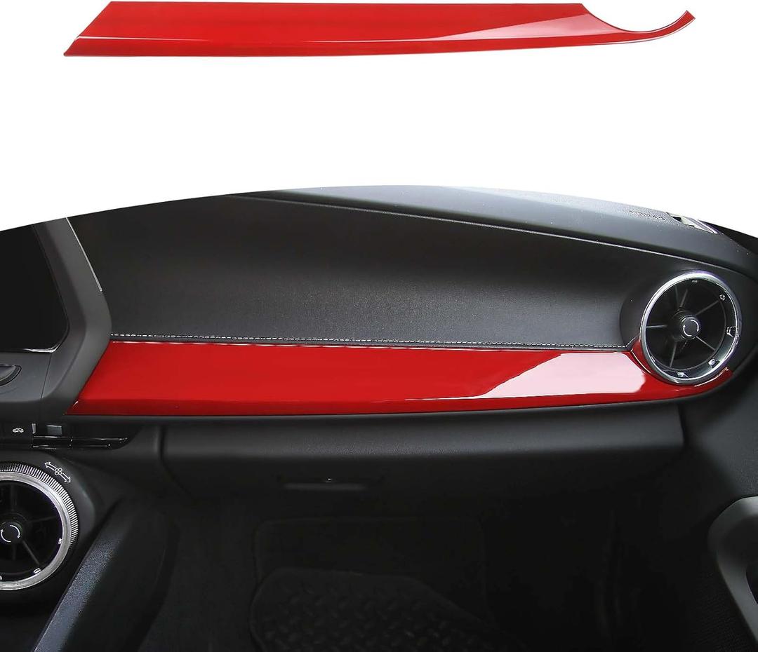 RT-TCZ for Camaro Passenger Dash Panel Trim Cover Red for Chevy Camaro 2017 up Red Interior Accessories