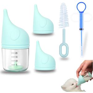 5 pcs Kitten Bottle Miracle Nipple for Kittens Anti-Choking Design for Newborn Kittens Puppies Small Animals (20 ml)