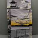 LoveHouse Lighthouse Canvas Wall Art Photo Pictures Prints Black and White Ocean Sunset Beach Artwork for Bedroom Bathroom Decorations