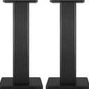 Universal Floor Black Speaker Stands, 22.64 Inch Surround Sound Stands Supports 150LB, Non-Slip Pads & Cable Ties, for Bookshelf Speaker,Satellite Speakers,Studio Monitors, Easy Installation