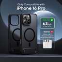 for iPhone 16 Pro 6.3-Inch with Magnetic Rotable Slim Kickstand Compatible with MagSafe Frosted Matte Shockproof Protective Phone Cover 6.3" 2024, Black