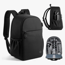 llano Compact Camera Backpack for DSLR/SLR/Mirrorless,Photography Bag with Laptop Slot (for 14" MacBook) & Tripod Holder, Ideal for Travel & Outdoor (for Canon, Nikon, Sony), Small, Black,10L Capacity