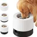 Pawque Elevated 60oz Slow Feeder Dog Bowls Large Breed, Single Raised Food Bowl for Medium Large Sized Dogs, Stable Sturdy Base and Snap on Adjustable Height Stand, Anti-Slip Mess Proof Dog Bowls