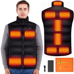 Heated Vest for Men Women, Lightweight Heated Jacket Electric Heated Vest with Battery Pack Included 16000mAh (X-Large, Black)