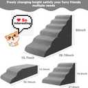 Dog Stairs for High Beds 30-36 inches Tall, 6-Step Dog Steps for Bed 32-36 inches for Small Large Dogs, Doggie Ramp for Bed, 30D Foam Pet Stairs for Old Dogs/Cats, Free-Installation, Grey