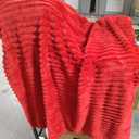 MIULEE Red Fleece Throw Blanket for Couch 300GSM Super Soft Lightweight Plush Striped Blanket, Christmas Warm Cozy Breathable Ribbed Flannel Throws for Bed/Sofa, 50"x64"