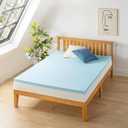 Best Price Mattress 2 Inch Ventilated Memory Foam Mattress Topper, Cooling Gel Infusion, Dorm Essentials, Queen