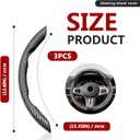 3pcs Universal Carbon Fiber Steering Wheel Cover - Anti-Slip & Segmented Design, Universal 99% Durable Steering Wheel Protector for Men and Women, Car Interior Accessory (Silver)