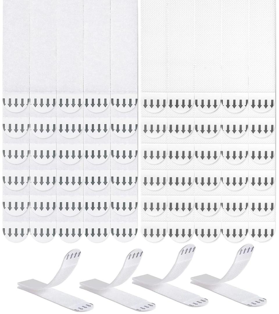 Large Picture Hanging Strips Heavy Duty,32-Pairs(64 Strips) Sticky Picture Hangers for Walls Hanging Without Nail,Damage Free No Nails Refill Adhesive Poster Frame Mounting,White