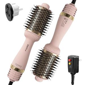 LUXEE 5-in-1 Volumizing Blow Dryer Brush | One-Step Hair Dryer & Styler Volumizer | Dual Voltage Travel Hot Air Brush with Oval Barrel & Negative Ion | Straightener & Curler Blowout Brush (US/UK/EU)