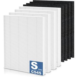 8 Pack C545 Replacement HEPA Filter S Compatible with Winix C545 Air Purifier, Replaces Part 1712-0096-00 and 2522-0058-00, Only