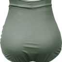 COCOPEAR Women's Ruched High Waisted Bikini Bottom Retro Vintage Swim Short Tankinis (Green, S)