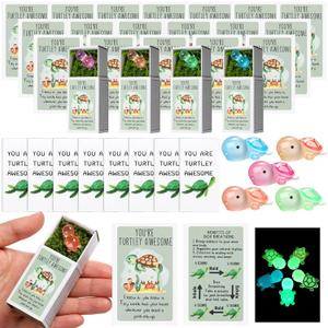 72 Sets Emotional Support Turtle Bulk Animal Desk Pets Appreciation Gifts for Teachers Employee Coworkers Positive Mini Resin Turtles Back to School Gifts for Student Classroom Party Prize