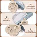2 x 8PCS Dog Hair Keychain, Pet Fur Keepsake, Cat Paw Print Shaped Leather Keys Holder Memorial Charm Gifts, Animal Lover Storage Chain Purse, Refillable Collection Ornament Remembrance Bag