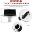 AMI PARTS 00650847 Knobs Cooktop Stove Knobs Fit for Bosch Stove Knob, Replace 00650847 650847 1999734 AH3480601 Range Oven Gas Stove Knob (5 pcs)
