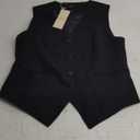 Dokotoo Womens Vest Dressy Casual V-Neck Button-Down Lined Suit Jacket Waistcoat Versatile Vests
Large