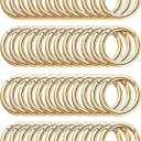 50pcs 1 Inch Metal Spring O Rings,Round Carabiners Clips Snap Hooks for Keychains, Purse, Shoulder Bag,DIY Crafts (Gold)